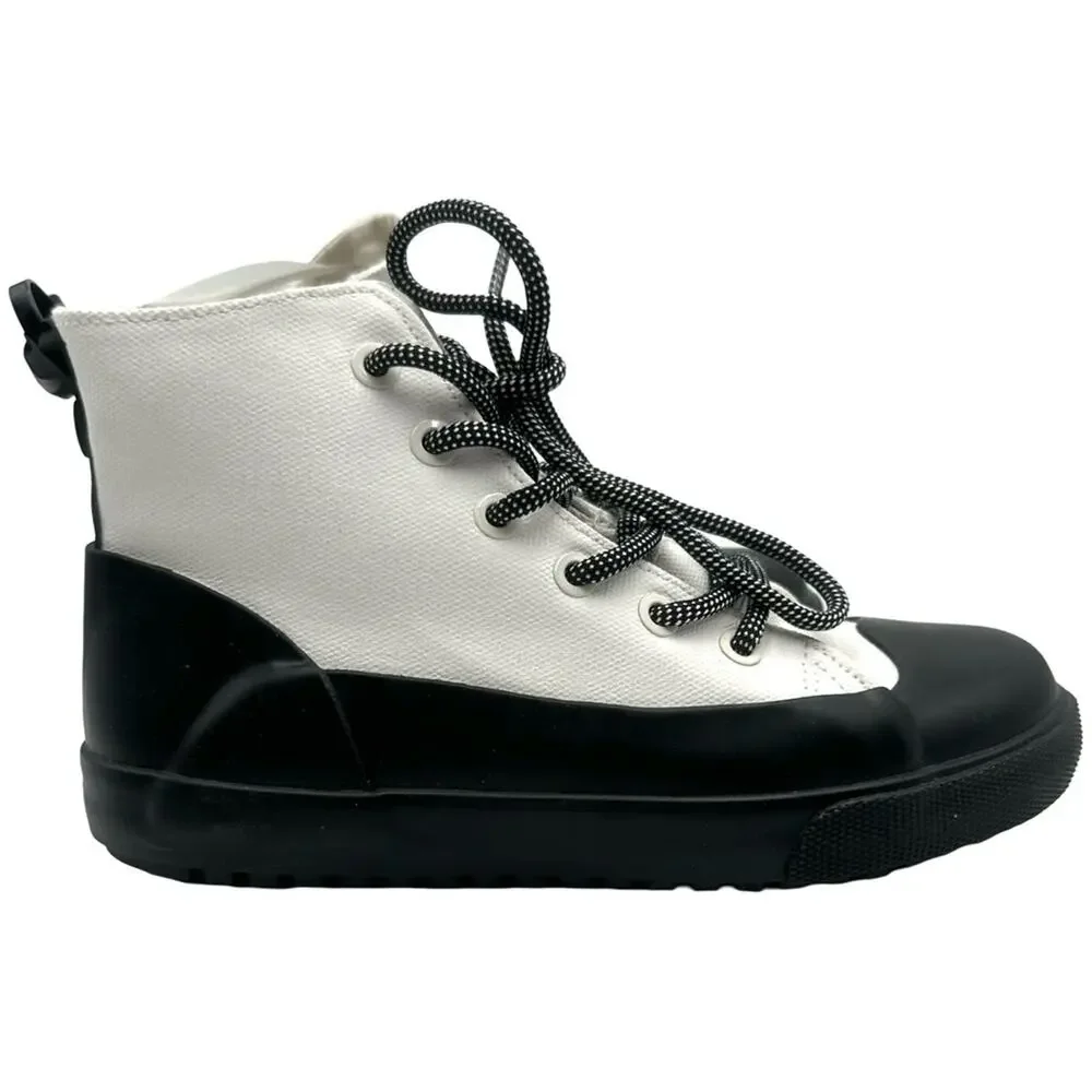 NEW - HUNTER 4Target girl's Black and White High-Top Sneakers - SIZE 2 ---- BX18